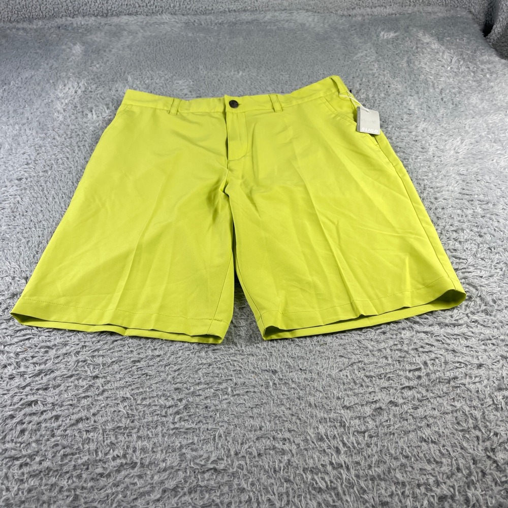 Sligo Pete Golf Shorts Mens 32 Wild Lime Yellow Moisture Wicking SL19305 NWT